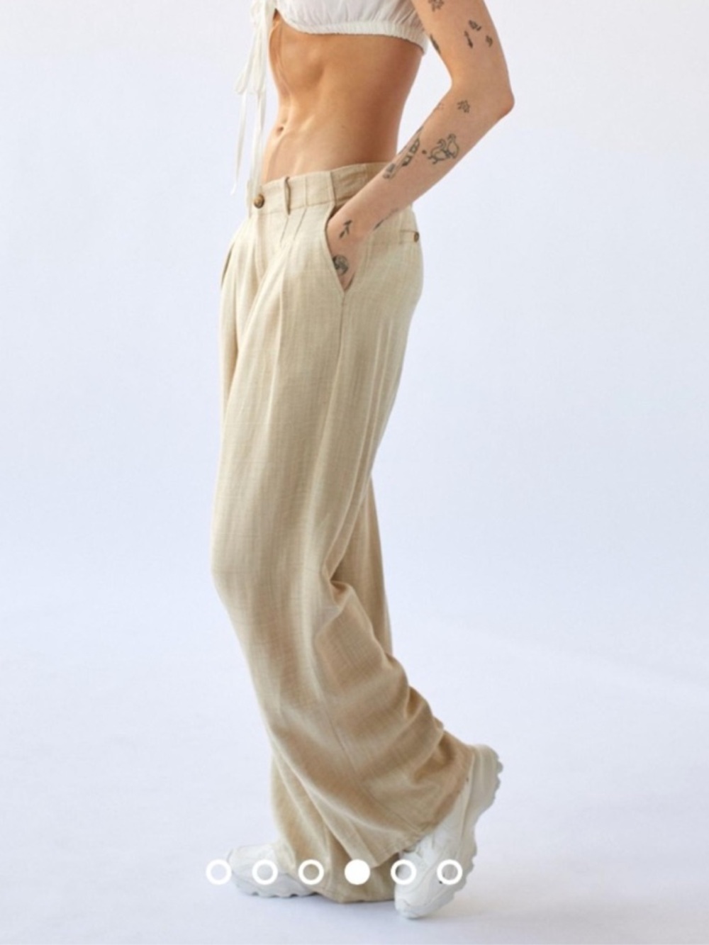 Urban Outfitters Martina low rise linen trouser pants - Picture 2 of 12